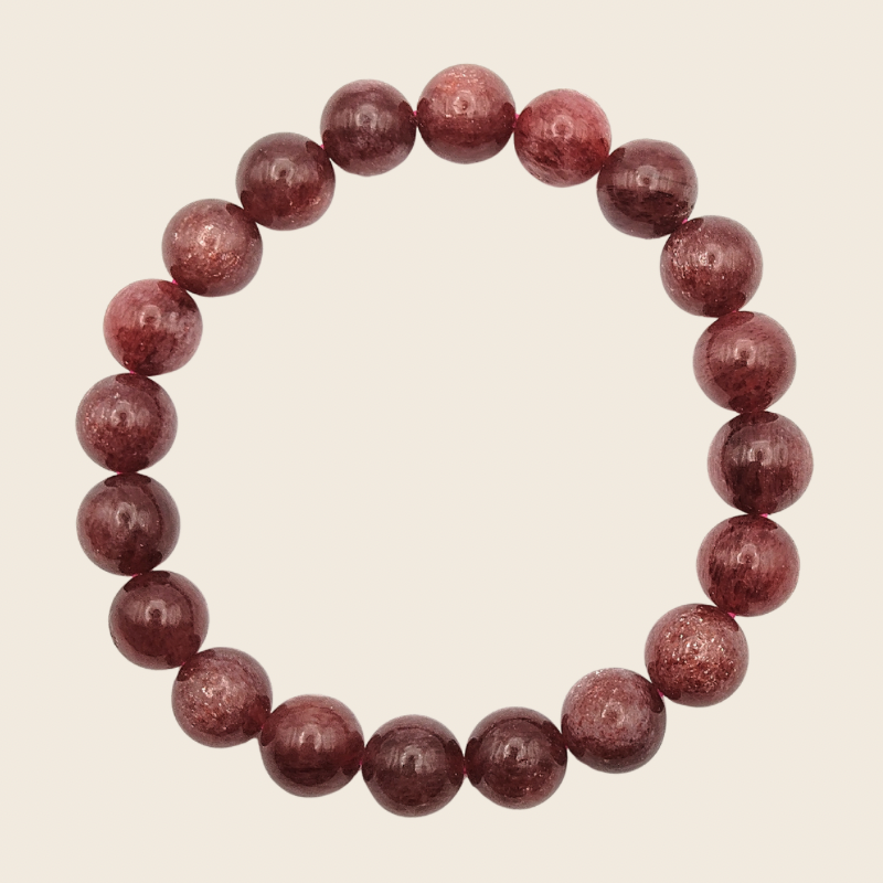 Cherry Red Strawberry Quartz Bracelet
